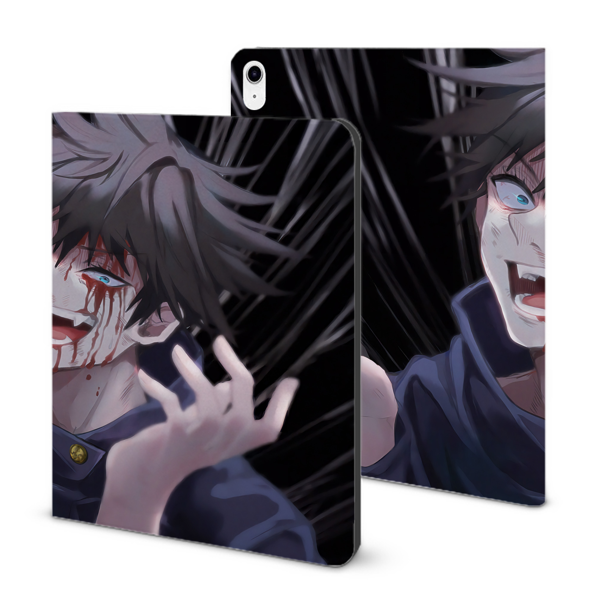 （画像用） 呪術廻戦 Jujutsu Kaisen IPad ケース ブック型 PUレザー TPU 耐衝撃 軽量 薄型 ペン収納なし 全面保護 IPad 各モデル対応